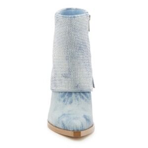 Jessica simpson Lerra 2 foldover western  embellished chunky heel bootie  SZ 11M